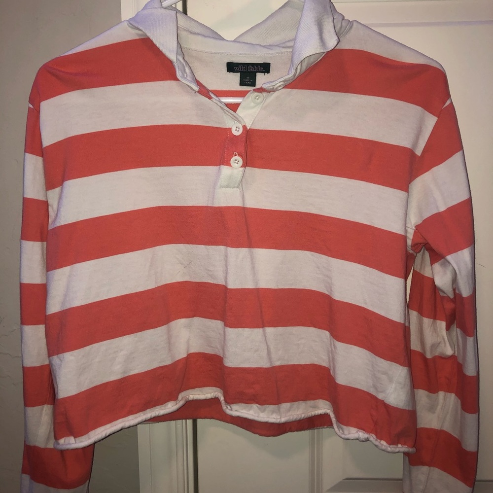 orange & white Target crop top